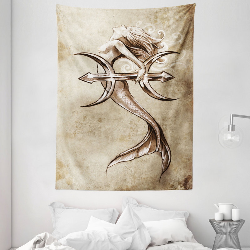 Tapisserie en polyester sirène, H 80 po x l 60 po