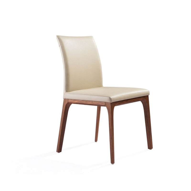 Chaise d'appoint rembourrée Jakiylah, Taupe, Noyer