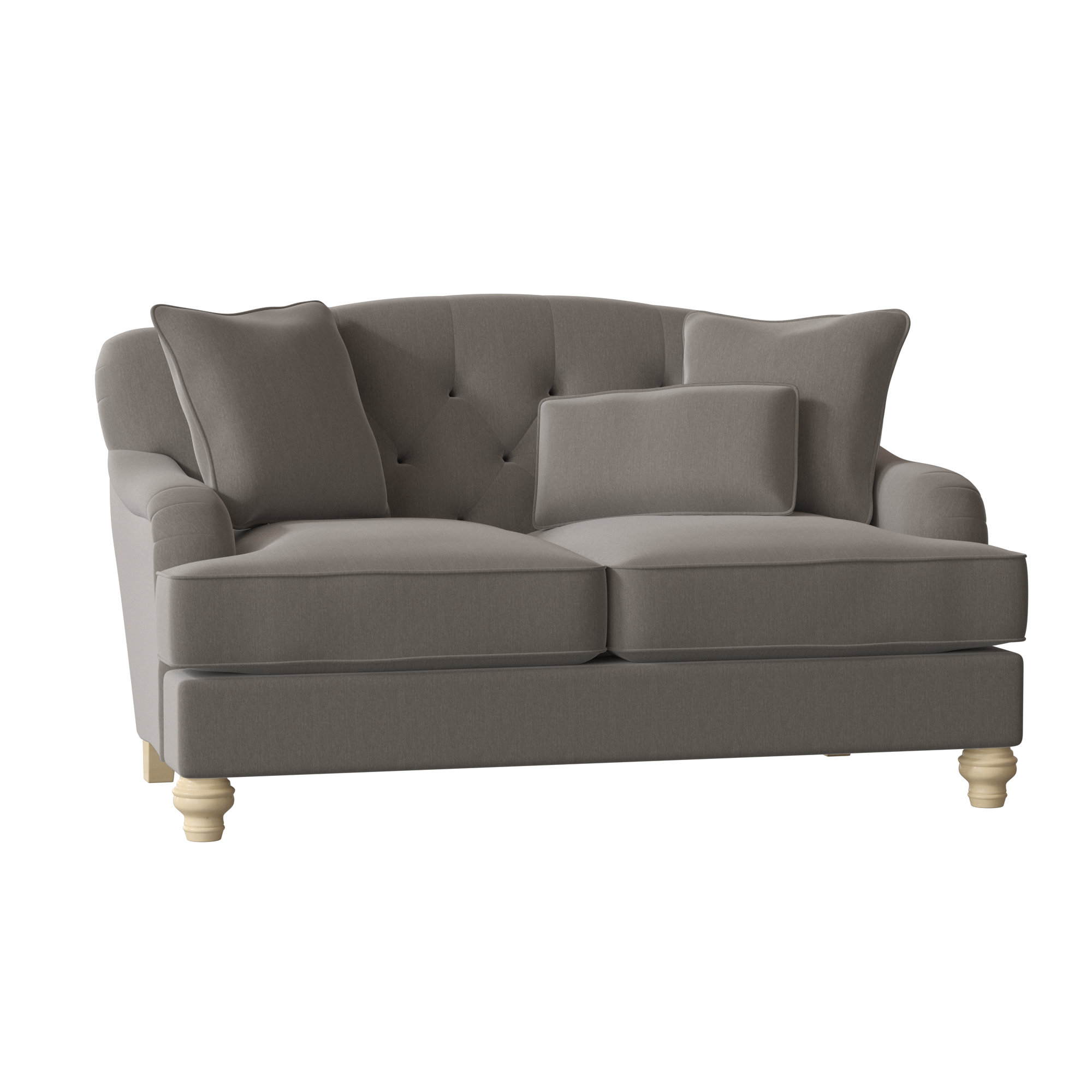 Sullivan 65'' Upholstered Loveseat, Peyton Gray Performance Twill, Linen, No