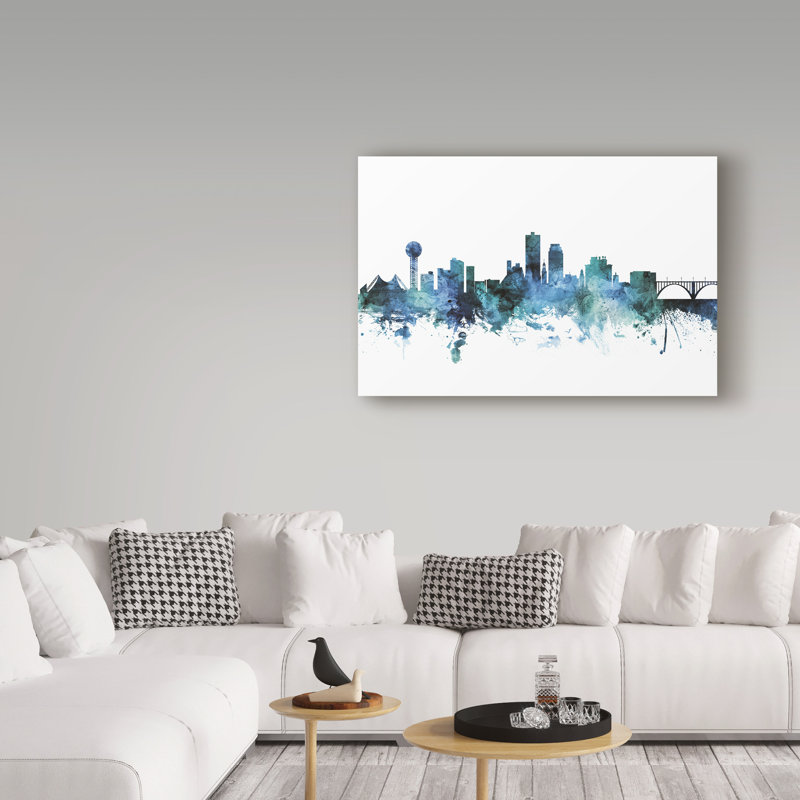 « knoxville tennessee blue blue horizon », reproduction d’impression sur toile tendue, H 12 po x l 19 po x P 2 po