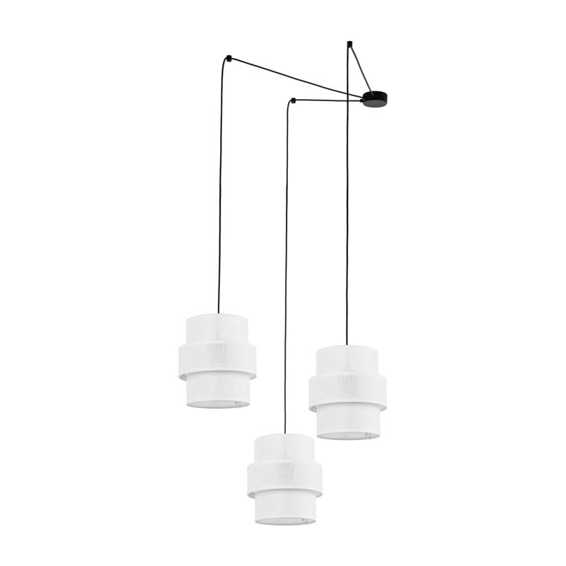 Calisto 3 - Light Stainless Steel Cluster Pendant, White
