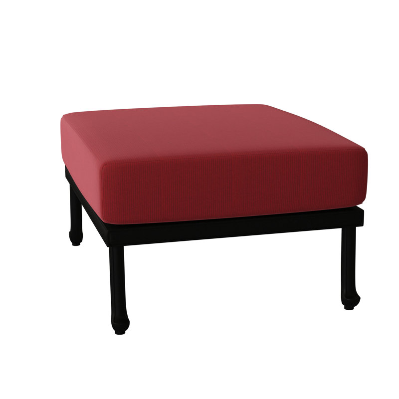 Repose-pieds d'extérieur avec coussin Casa, Noir texturé, Denver Scarlett Sunbrella®