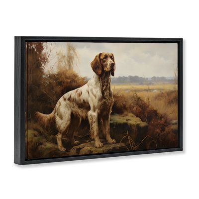 On The Hunt Scenery Gold Framed Floater Canvas by Petal Prints Design