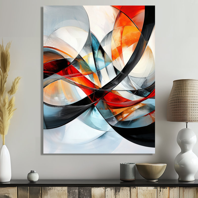 «Red Gray Shifting Ink Waters II», art mural moderne, impression sur métal moderne, H 32 po x l 16 po x P 0,84 po