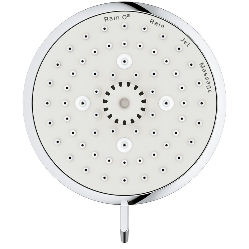 Tempesta Fixed 4-Setting Shower Head Rain O2 Rain Massage Jet Settings, StarLight Chrome, 1.75 GPM
