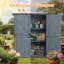 Armoire de rangement extérieure 55,1 pouces avec cadre en métal pour le jardin