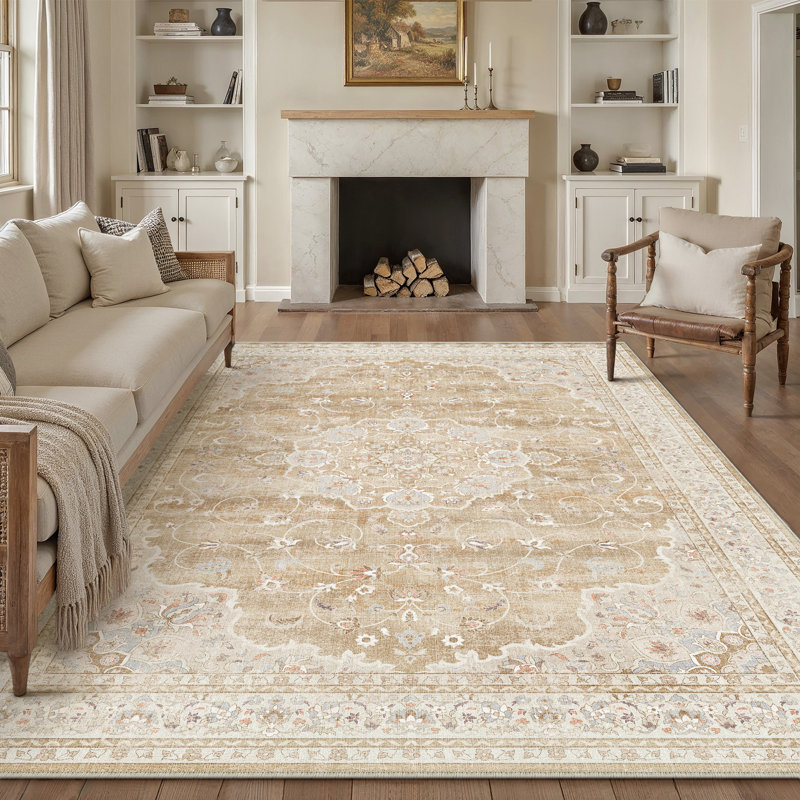Haven Classic Persian Style Area Rug in Light Brown, Rectangle 9' x 12'