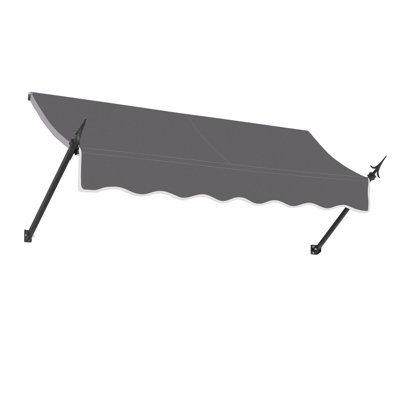 Awntech New Orleans Acrylic Fabric Fixed Awning with Iron Spear Arms
