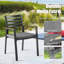 Ensemble repas pour 6 personnes en aluminium / bois de teck avec trou pour parasol