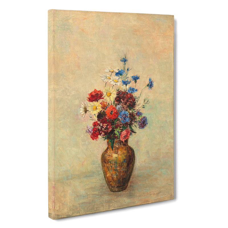 Vase Of Flowers Vol.3 by Odilon Redon - Wrapped Canvas Painting, 76cm H x 50cm W x 3cm D