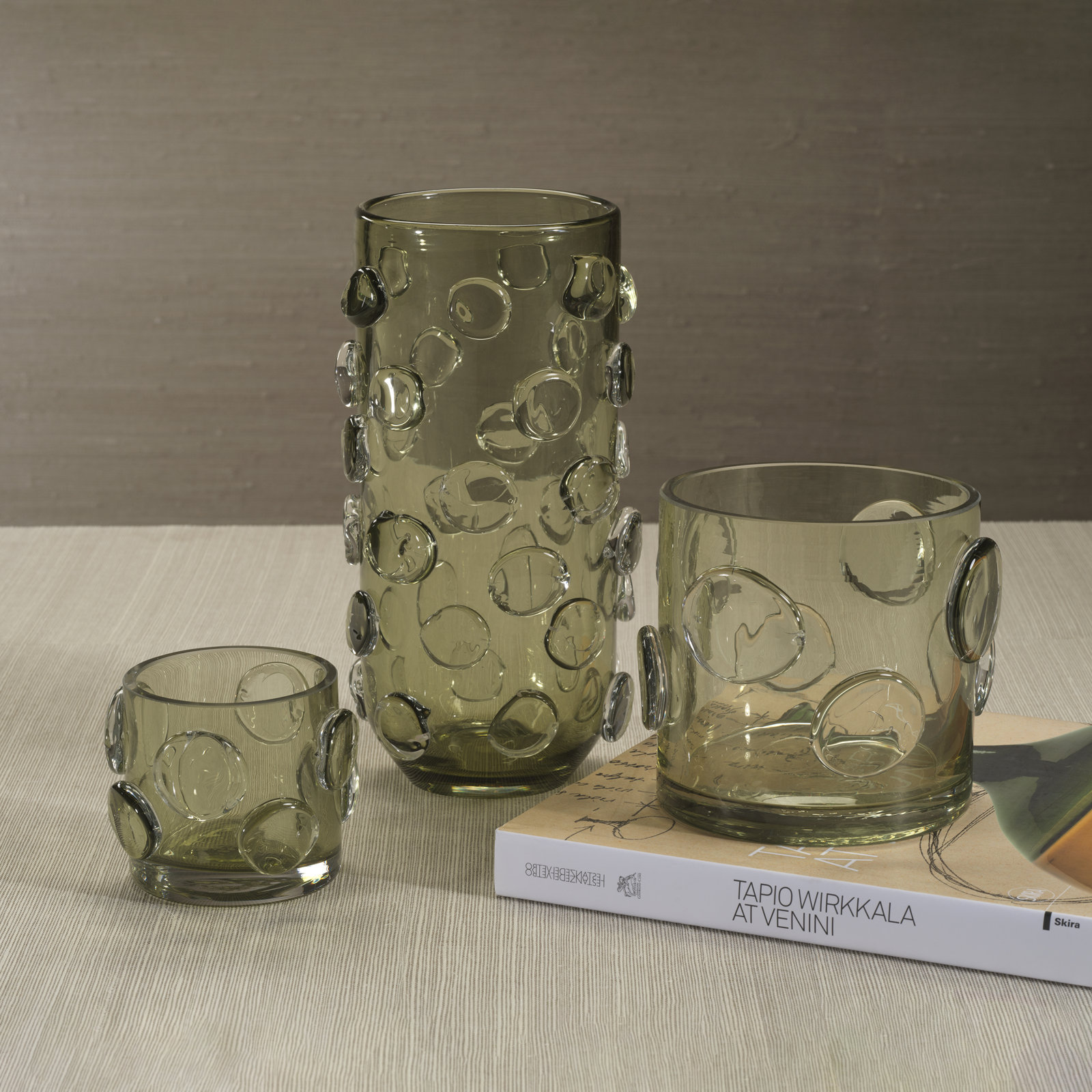 Perrin Glass Table Vase, Olive Green