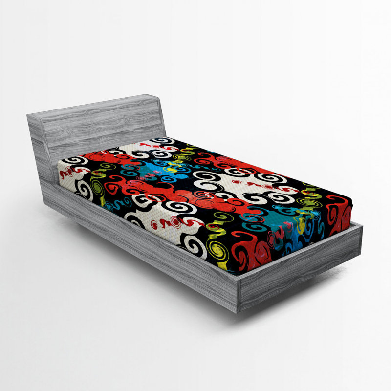 Microfiber Abstract Fitted Sheet, Twin XL Fitted Sheet