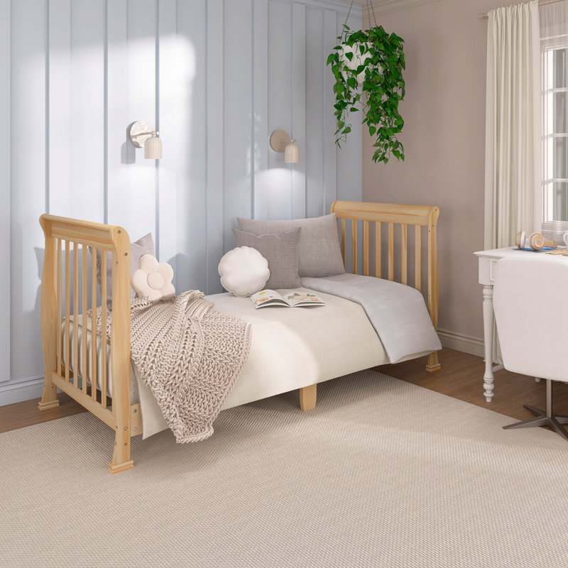 Lit de bébé convertible 7-en-1 Violet, Naturel