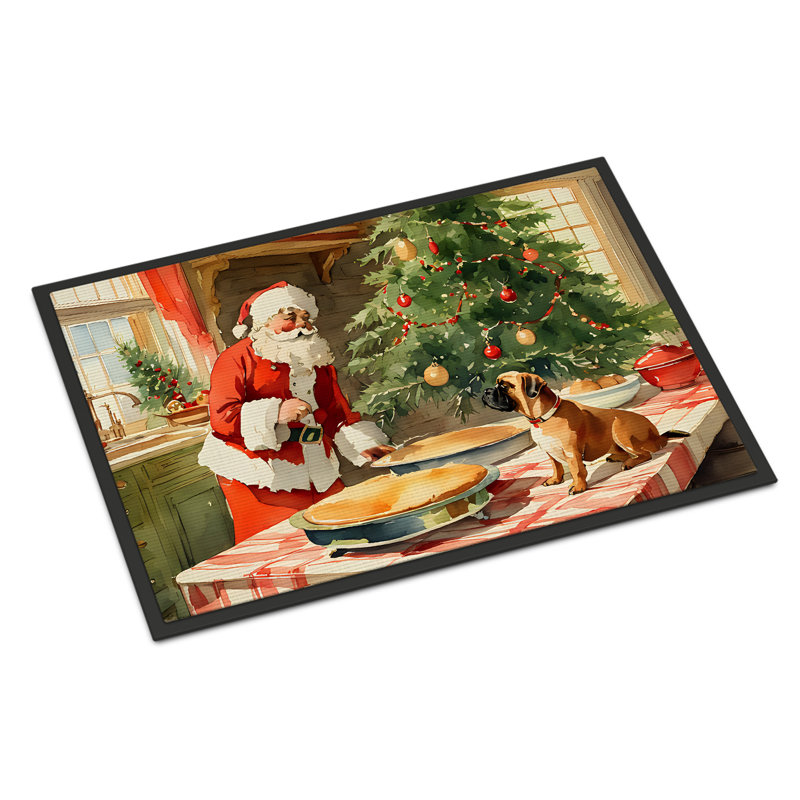 Paillasson Bullmastiff Christmas Cookies DAC3753, L 24 po x L 36 po