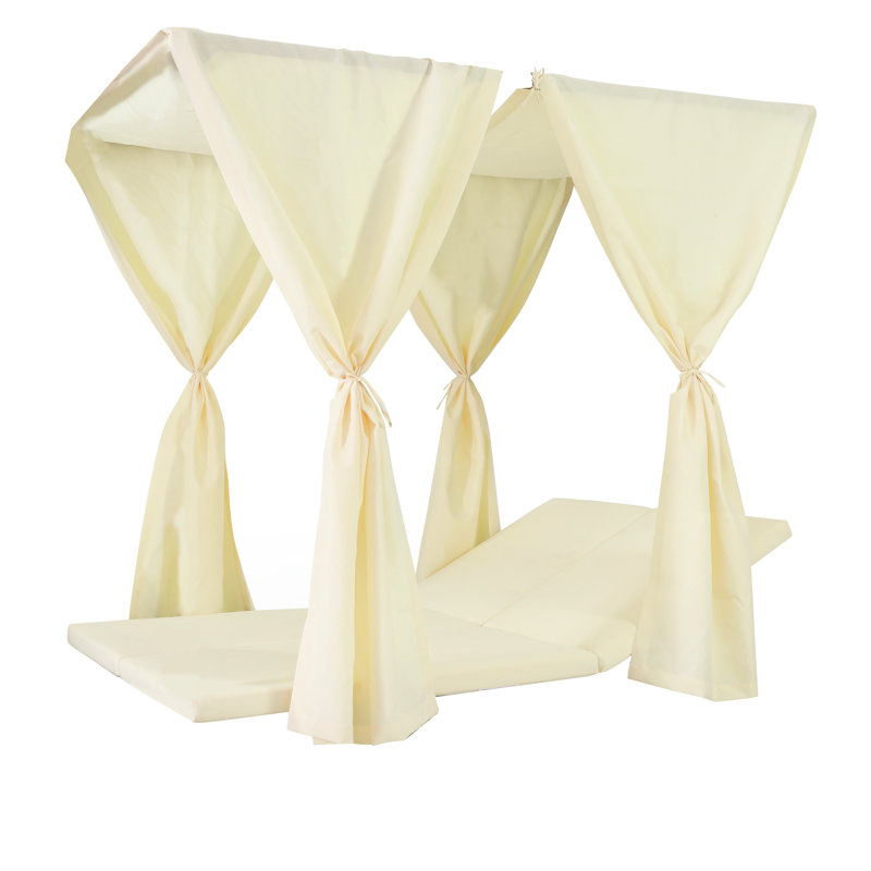 Cream Daybed Cushion And Curtains, Waterproof, 77.84 In X 52.59 2.69 In, 17.93 Lb, 48.75 27.25 11.5 Package Carton, 30.95 Lb Waterproof Material, Packaging Container,