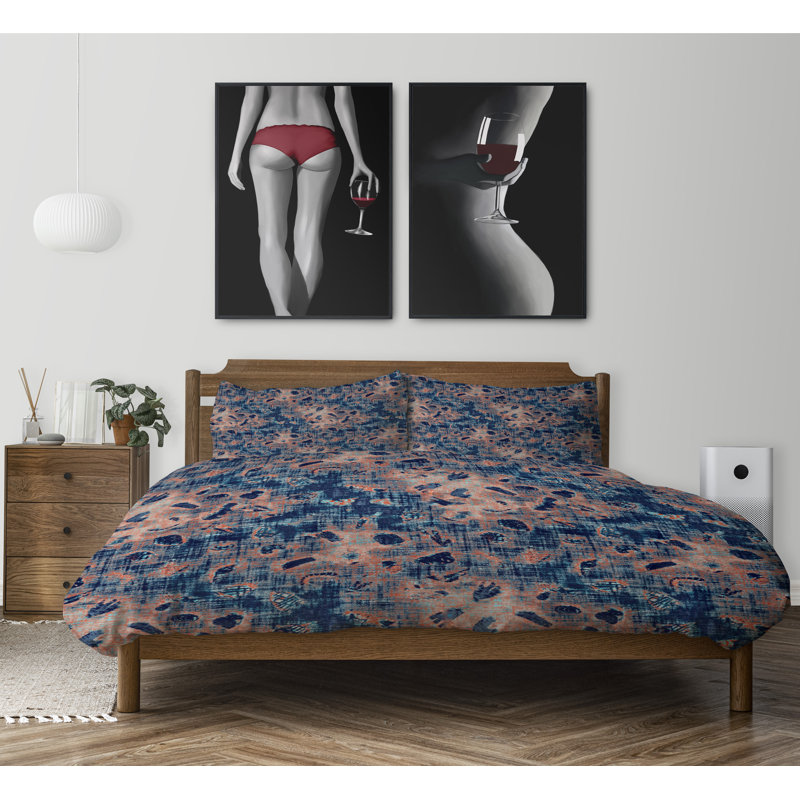 Polyester Abstract Duvet Cover, King Duvet Cover + 2 King Pillowcases