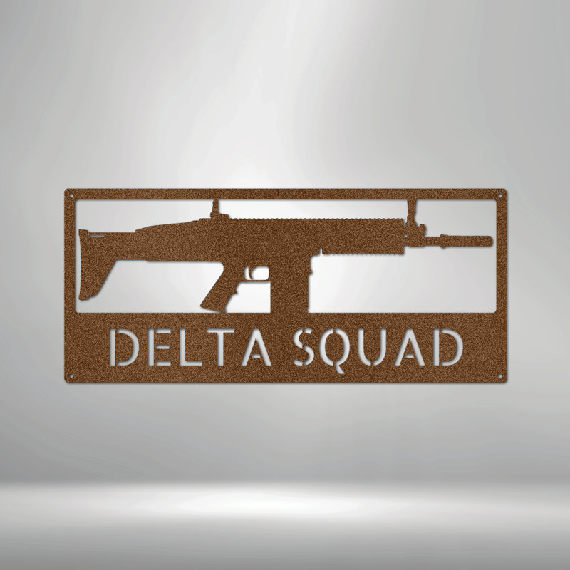 Monogramme de fusil personnalisé, H 17 po x l 17,5 po x P 0,5 po, Oui, Cuivre