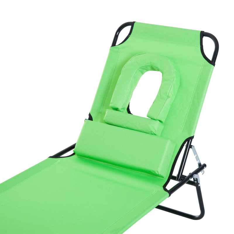 Chaise de plage inclinable Kianna, Vert
