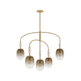 Troy Lighting Harvey wide Light Chandelier in Patina Brass