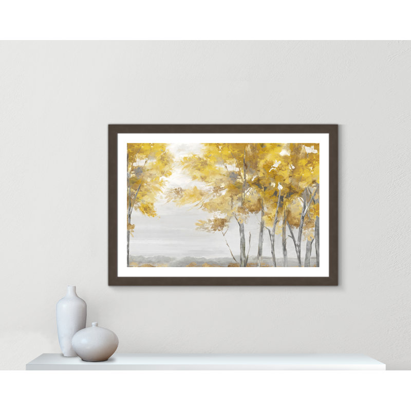 Jaune altruiste - Art encadré autoportant, H 31 po x l 43 po x P 1,25 po, Cadre en bronze brossé brossé