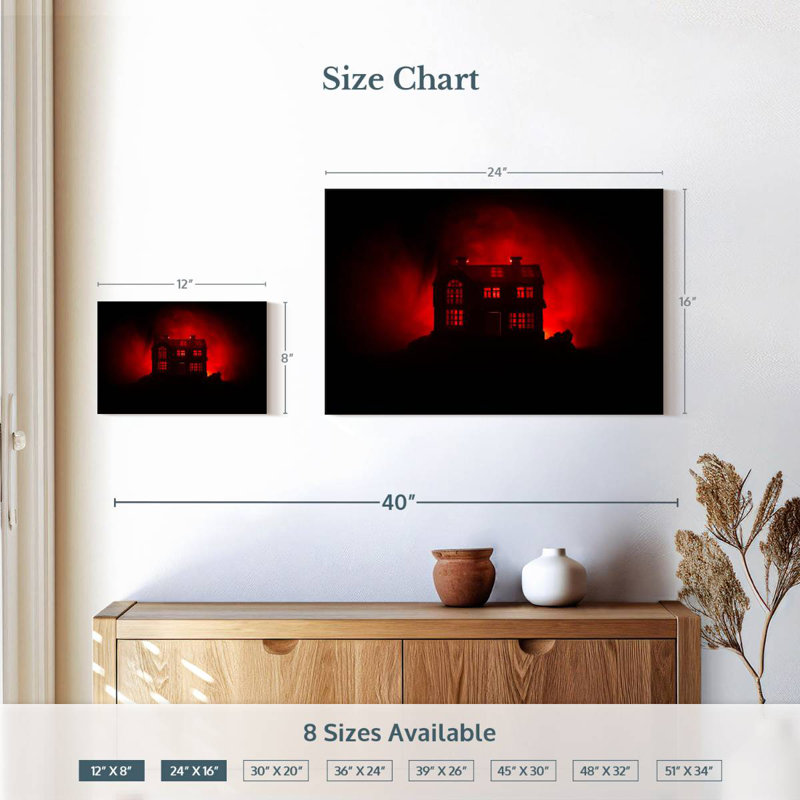 Hitzel Gothic Ghost House, 16" H x 24" W