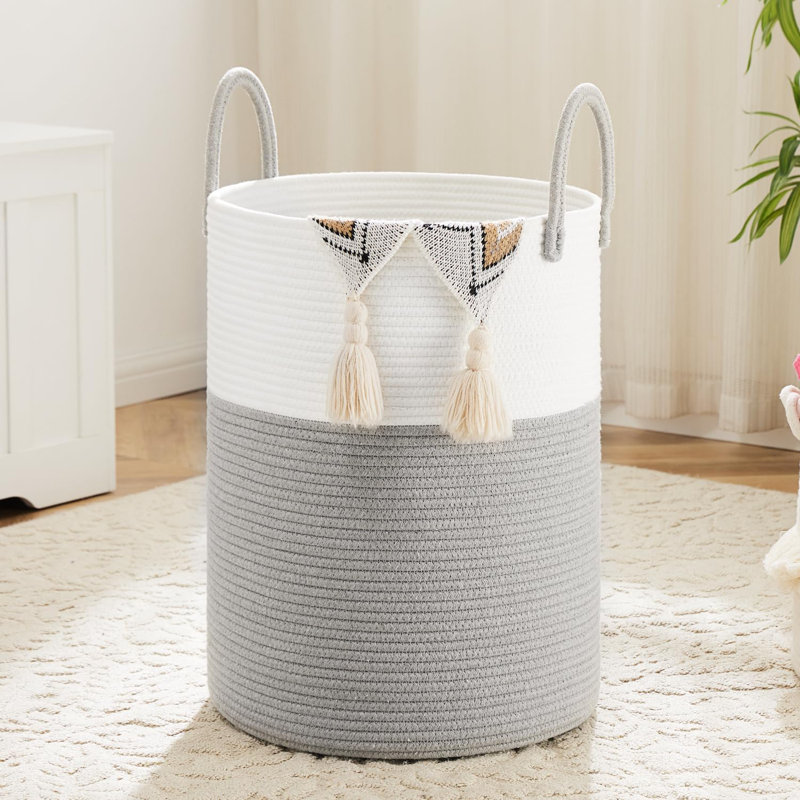 Panier à linge 72L gris / blanc, H 20 po x l 15 po x P 15 po