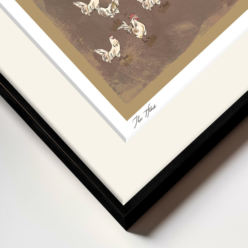 The Hens, Black, 24" H x  32" W