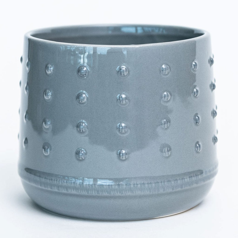 Gosse Ceramic Pot Planter, Blue, 4.3" H x 5.3" W x 5.3" D