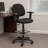 Jea Drafting Stool Chair, Adjustable Arms, Black Tweed, Round Footring-118318901