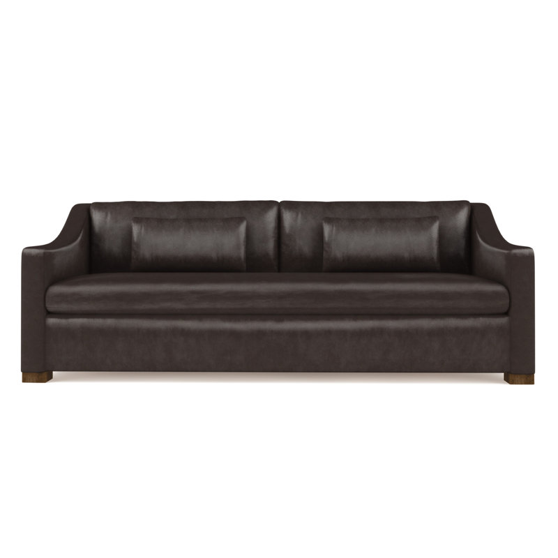 Crosby 96" Square Arm Sofa, Vintage Leather Chocolate, 32.5" H x 96" W x 38" D, Dark Brown