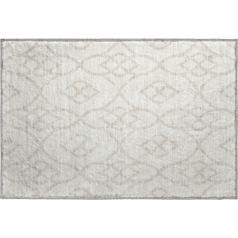 Premium Machine Washable Prisco Ivory Rug, Rectangle 1'8" x 2'6"