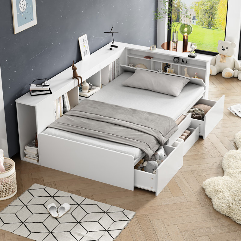 Lexington Multifunctional Children's Bed With Drawers And Bookshelves, Eco-Friendly Materials