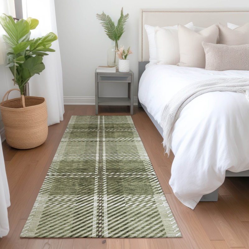 Premium Machine Washable Prisco Aloe Rug, Runner 2'3" x 7'6"