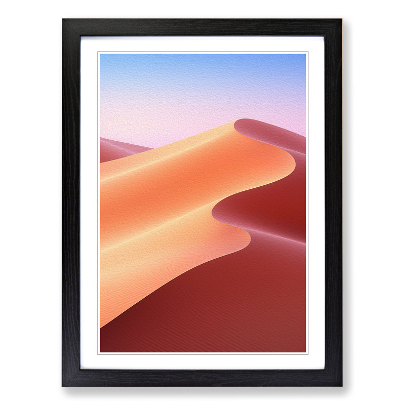 Desert Orphism - Single Picture Frame Print on Wood, Black Framed, 34cm H x 25cm W