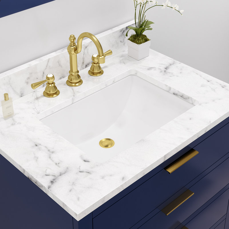 Ensemble de meuble-lavabo simple Gervais, Bleu monarque, Non, 30"