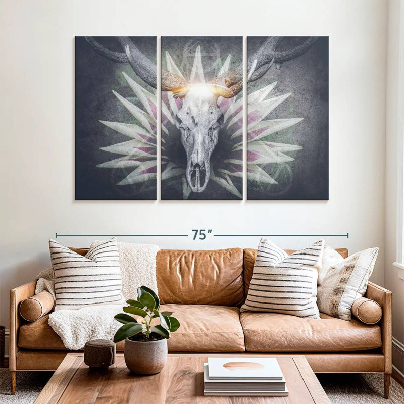 Hitzel Devil Deer Skull, 42" H x 65" W