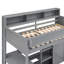 Lit mezzanine en bois avec plusieurs tablettes de rangement et garde-robe-2042621307