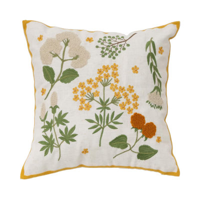  Floral Linen Pillow Cover