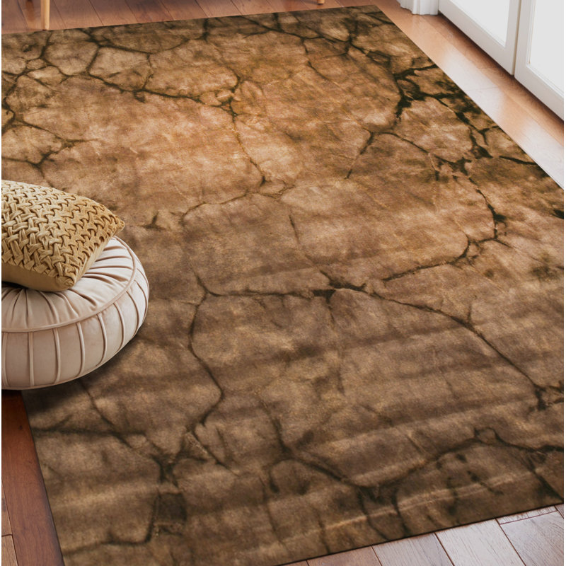 Tapis brun en laine noué à la main Artistic Violet, Rectangulaire 4 pi x 6 pi