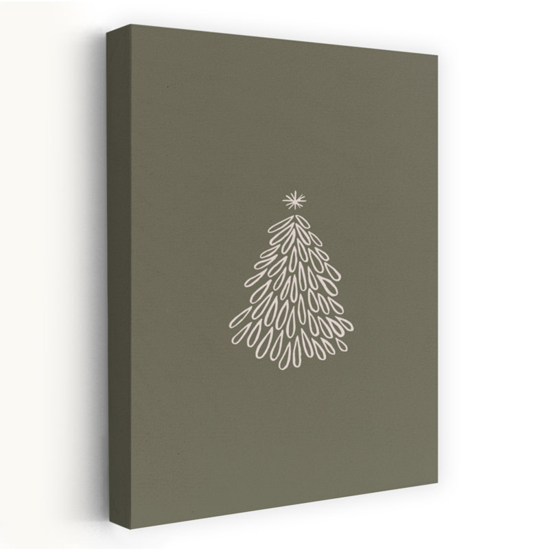 Arbre de Noël simple, minimaliste, moderne, abstrait, arbre de Noël pin, hiver, impression murale, H 24 po x l 16 po