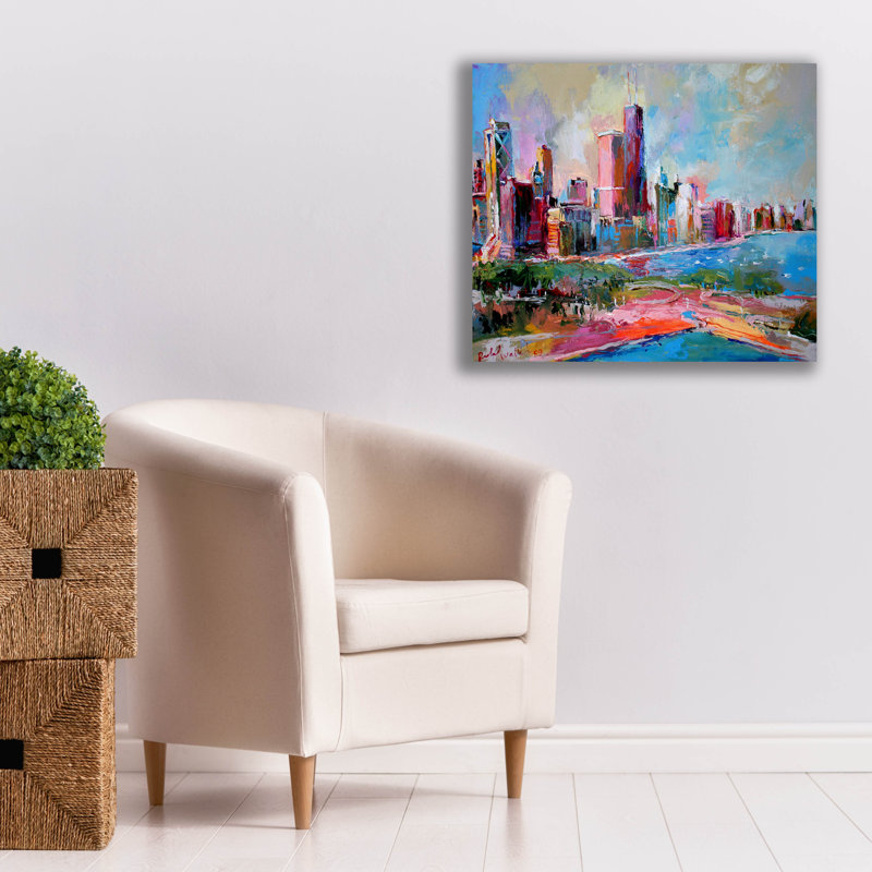 " Cityscape " by Richard Wallich, 26" H x 30" W x 1.5" D