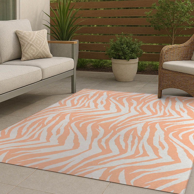 Tapis d'extérieur antidérapant à motif zébré, Rectangle 4pi x 6 pi