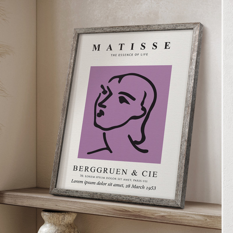 Matisse CV III, reproduction d'art encadrée - bois massif