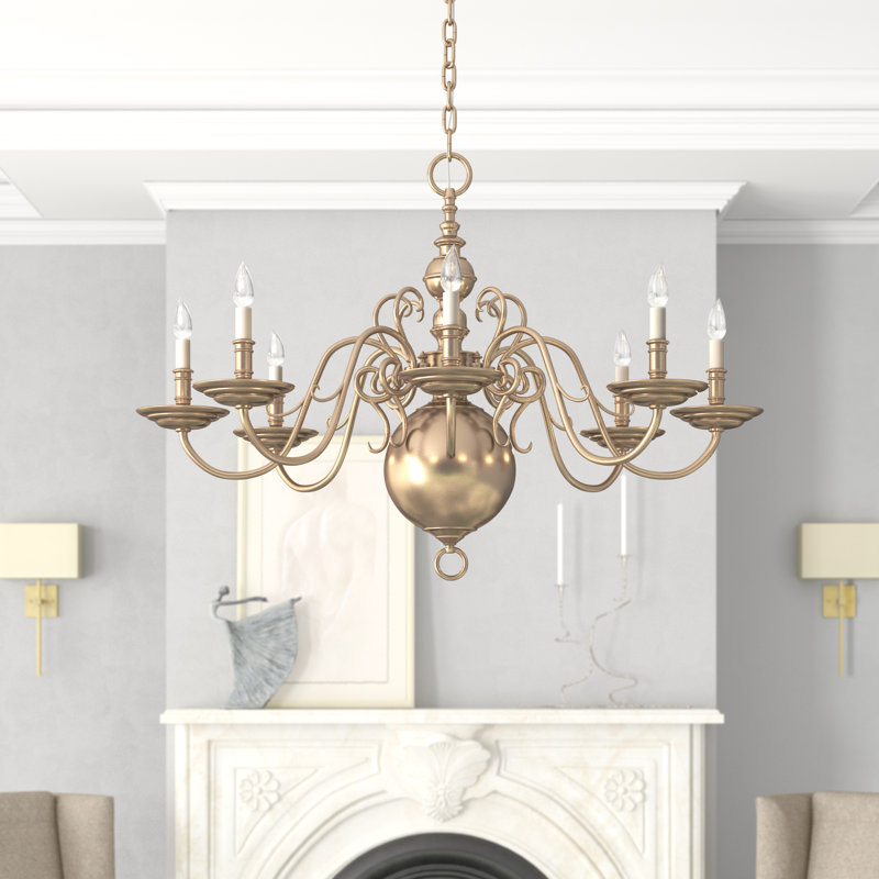 Ralph Lauren Home Lillianne 8 - Light Chandelier, Natural Brass