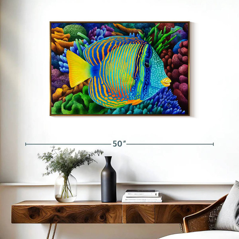 Sailfin Tang, Cadre flottant doré, 37 po x 25 po