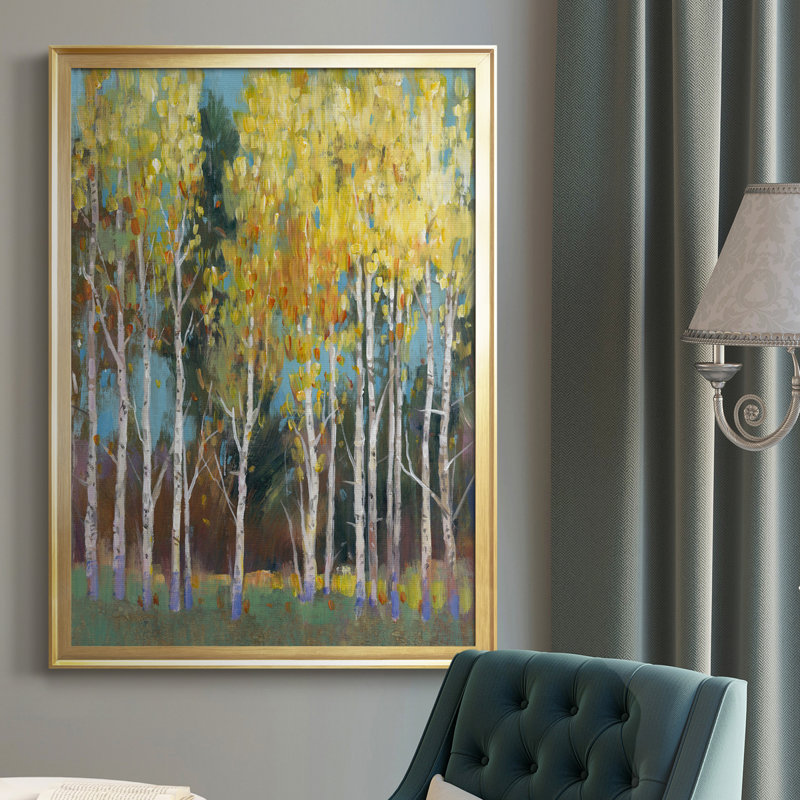 Toile encadrée de qualité supérieure Aspen Grove II - prête à être accrochée, Or, H 30,5 po x l 22,5 po x P 1 po