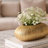Judah Oval Disc Vase, Carved Timber-Like Texture, Gold Aluminum 16 Inch
