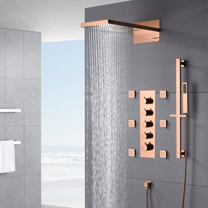 All-In-One Kit with Rough in-Valve, Rose Gold