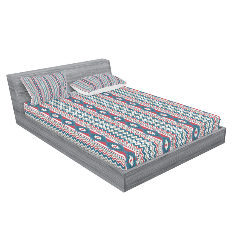 Microfiber Striped Sheet Set, Queen Sheet Set with Fitted Sheet