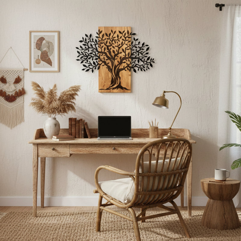 Wooden & Metal Decorative Tree Wall Decor